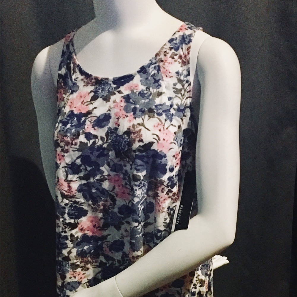 Relativity Floral Back Zipper Tank Top